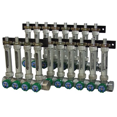 USR - Medidores de flujo de área variable de tubo de vidrio con válvulas colectoras